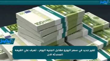 تغير جديد في سعر اليورو مقابل الجنيه اليوم.. تعرف على القيمة المحدثة الآن